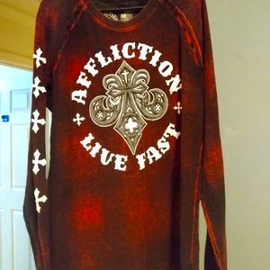 Long sleeve affliction men's shirt